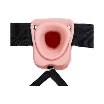 RealRock 7 in. Hollow Strap-On with Balls – Beige