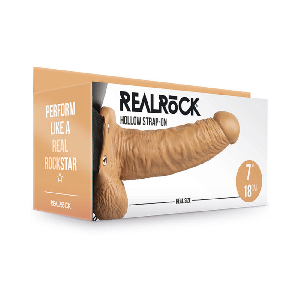 RealRock Hollow Strap-On with Balls – Tan