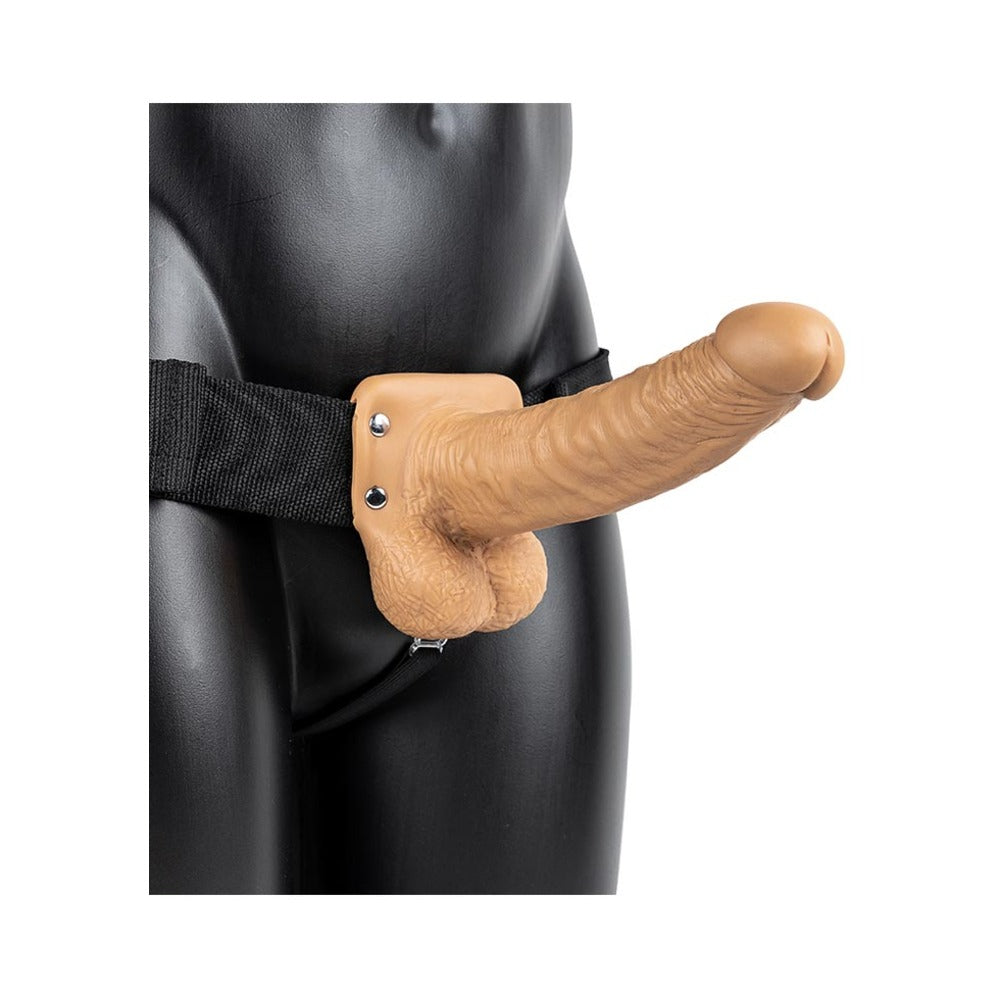 RealRock Hollow Strap-On with Balls – Tan