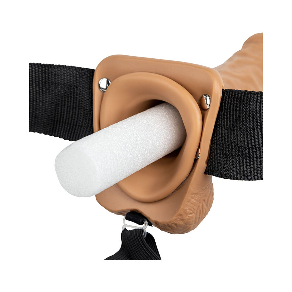 RealRock Hollow Strap-On with Balls – Tan
