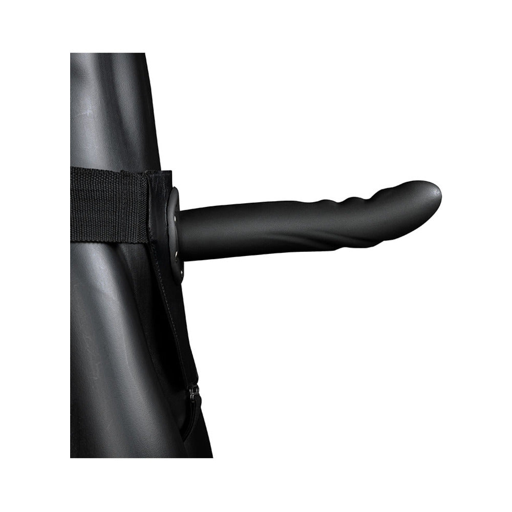 Ouch! Hollow Strap-On – Curved Textured Design – Black