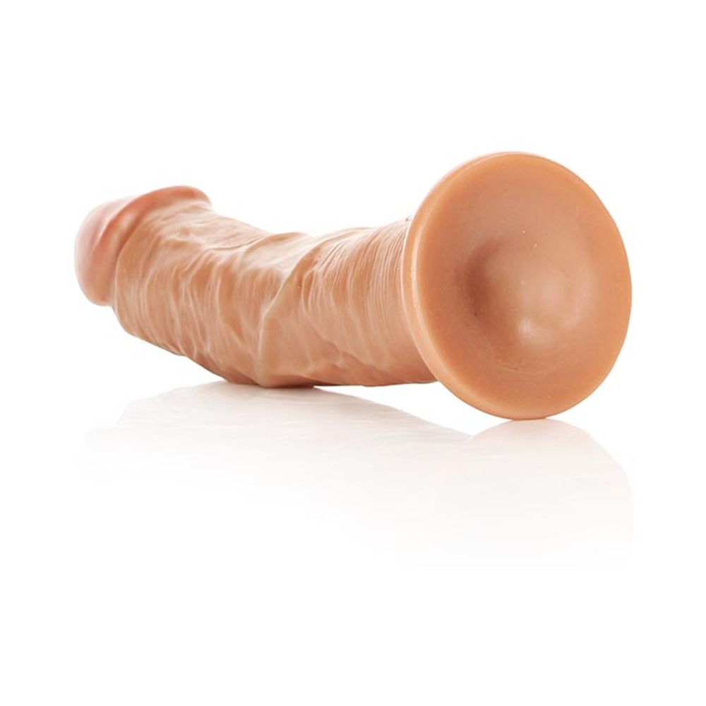 RealRock 7 in. Curved Dildo with Suction Cup – Tan