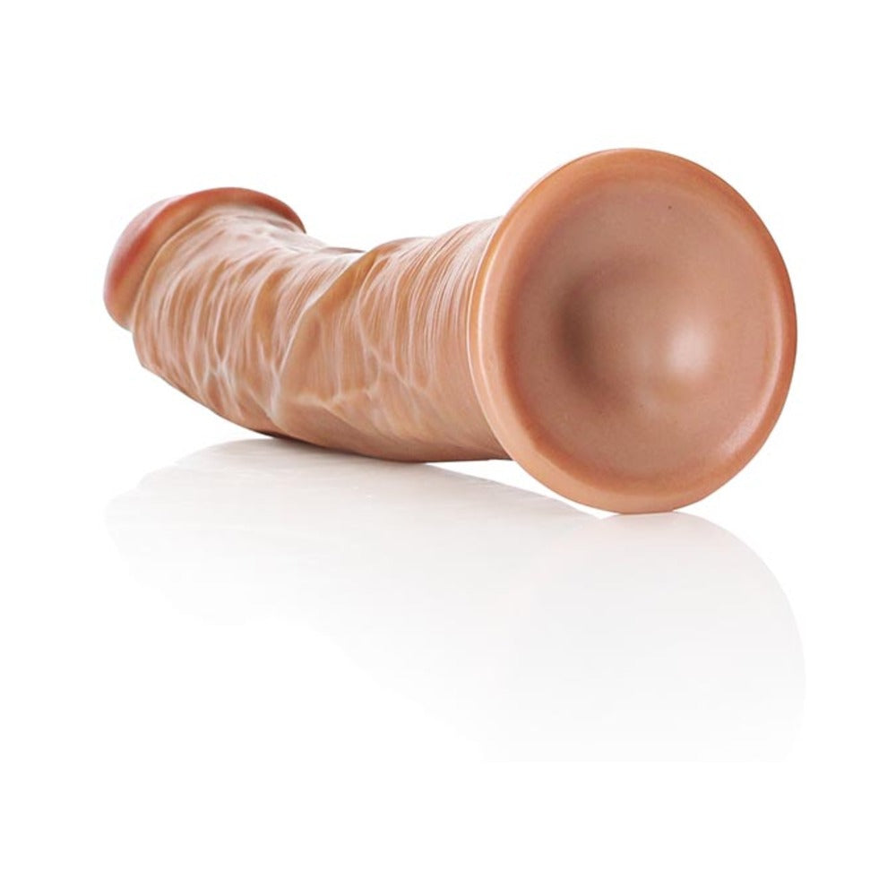 RealRock Realistic 9 in. Curved Dildo with Suction Cup - Tan