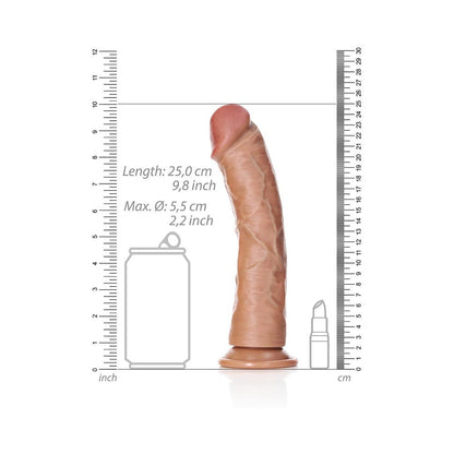 RealRock Realistic 9 in. Curved Dildo with Suction Cup - Tan