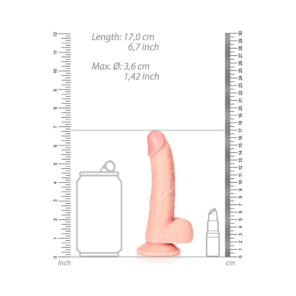 RealRock 6 in. Curved Dildo with Suction Cup - Vanilla
