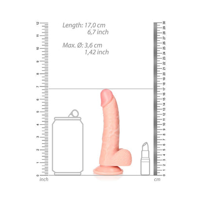 RealRock 6 in. Curved Dildo with Suction Cup - Vanilla