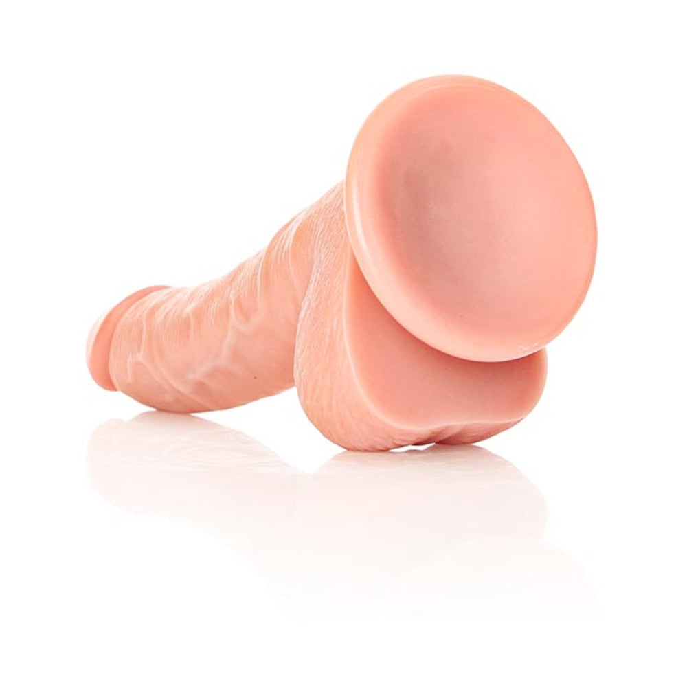 RealRock 7 in. Curved Dildo with Suction Cup - Beige