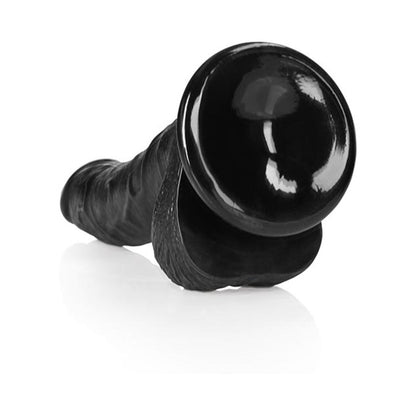 RealRock 7 in. Curved Dildo with Suction Cup – Black