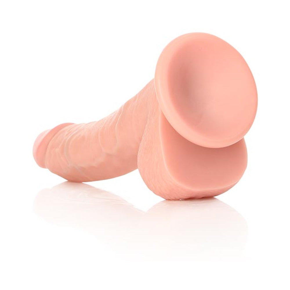 RealRock 8 in. Curved Dildo with Suction Cup - Beige