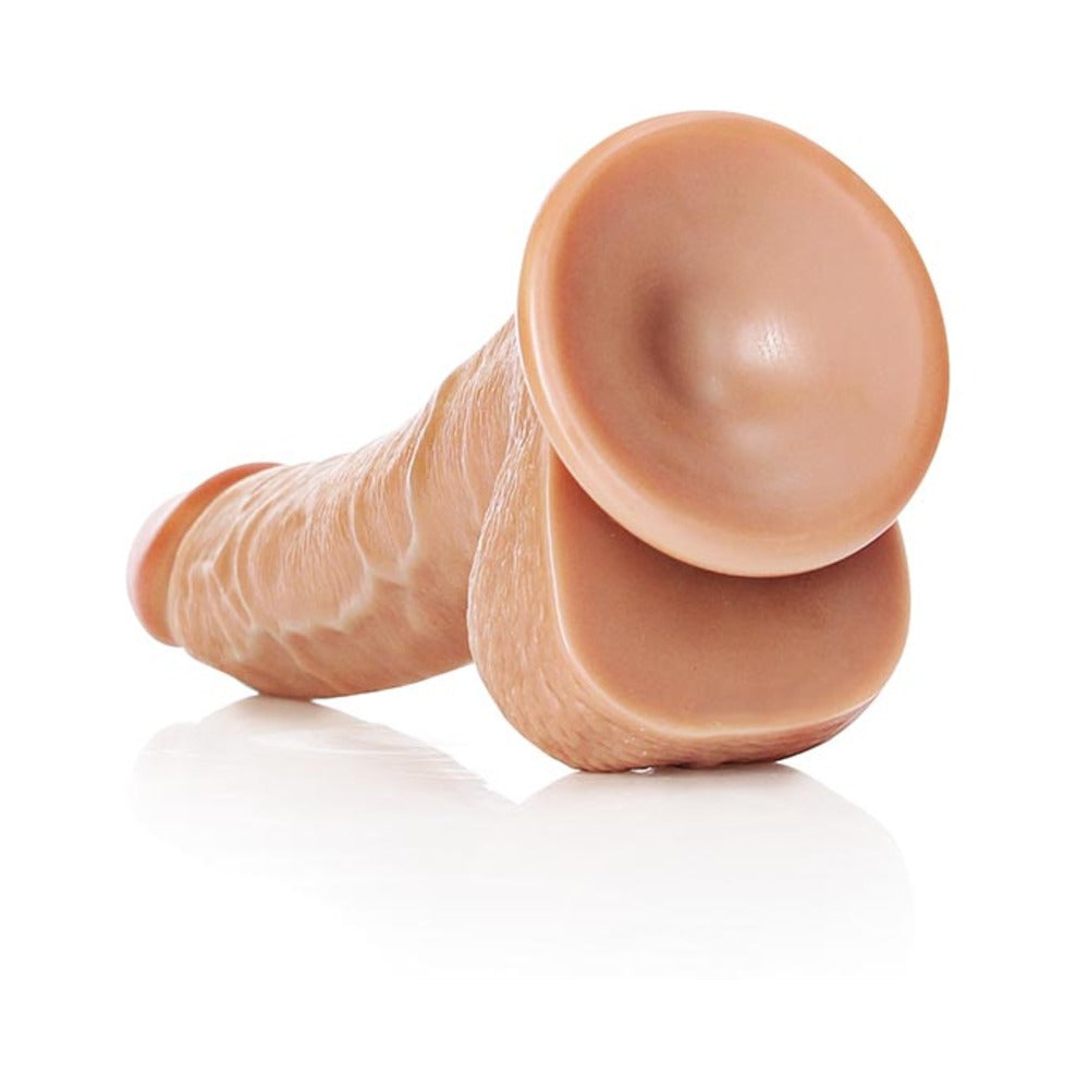 RealRock Realistic 8 in. Curved Dildo with Suction Cup - Tan