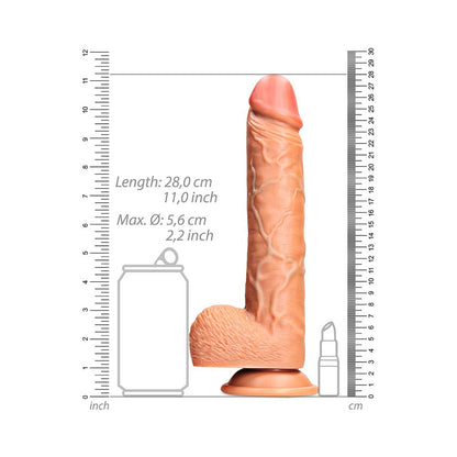 RealRock 10 in. Straight Dildo with Suction Cup – Tan