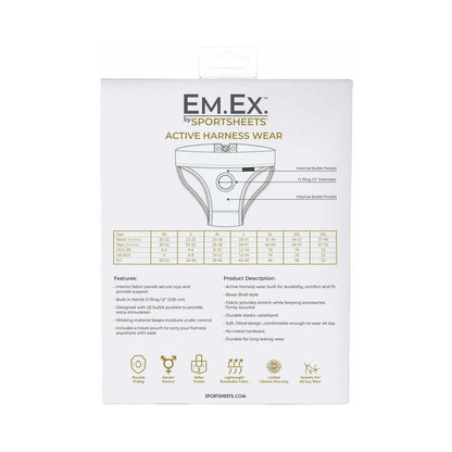 Sportsheets Em.Ex. Fit Harness Patent Corset S – Black – Adjustable with Nitrile O-Ring