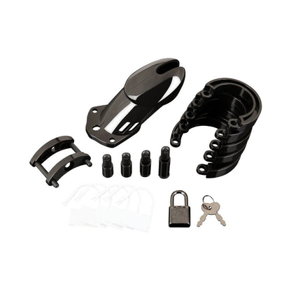 Electric Eel Acrylic See-Thru Chastity Cage Device - Black