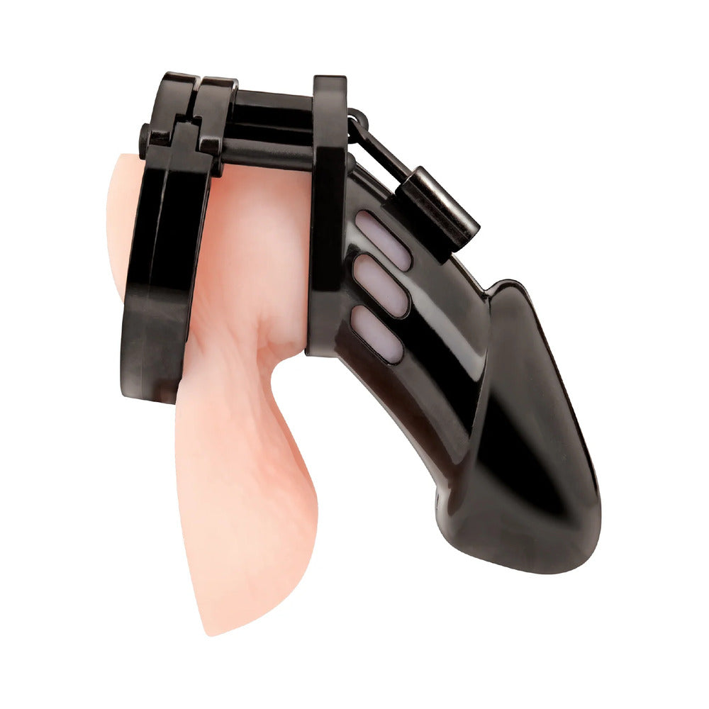Electric Eel Acrylic See-Thru Chastity Cage Device - Black