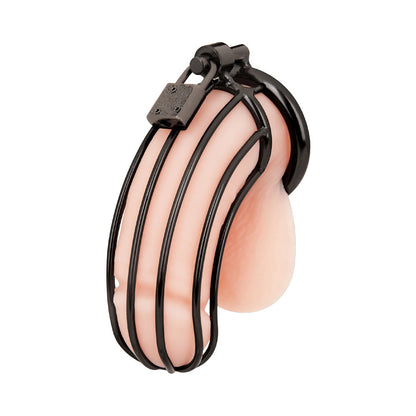 Blue Line Prisoner Cock Cage – Black – Stainless Steel