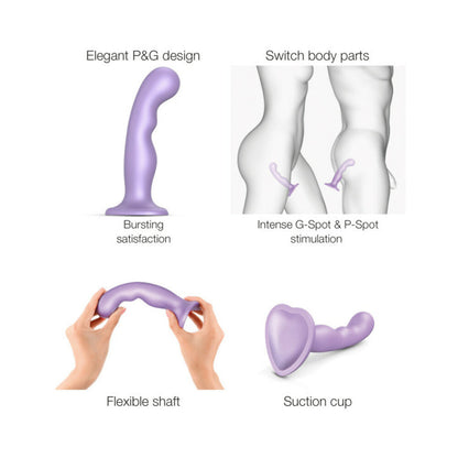 Strap-On-Me Dildo Plug P&G Medium - Metallic Lilac - Body-Safe Silicone