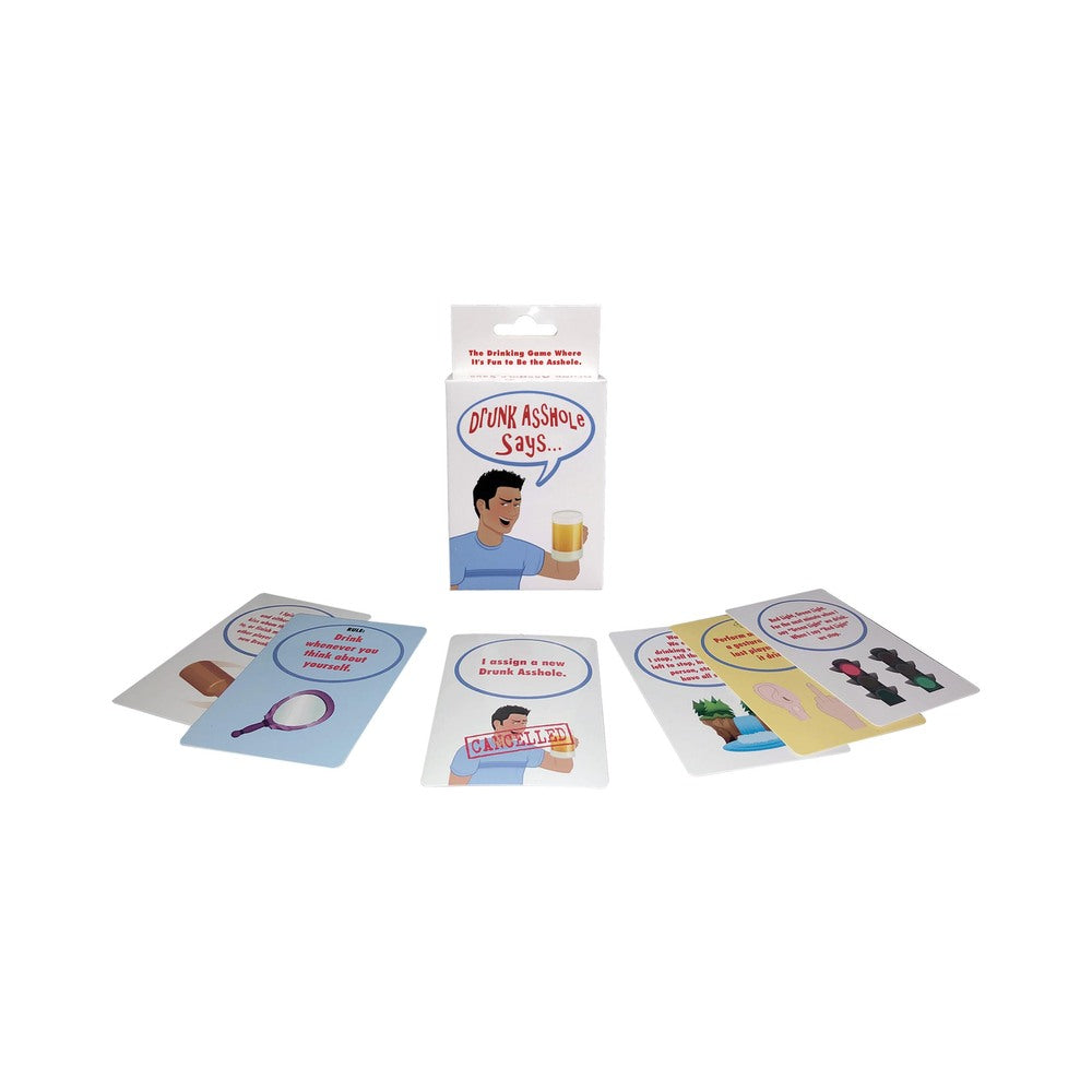 Drunk Asshole Says Game – Drinking Game with 52 Cards and 8 Scratch-Off Tickets – White