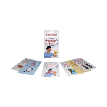 Drunk Asshole Says Game – Drinking Game with 52 Cards and 8 Scratch-Off Tickets – White