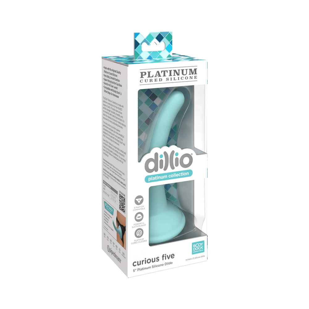 Dillio Platinum Collection Curious Five Silicone Dildo – Teal