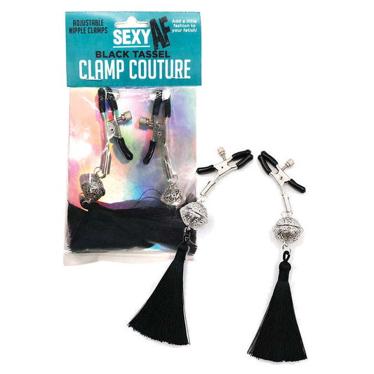 Little Genie AF Sexy Nipple Clamps – Black with Tassels