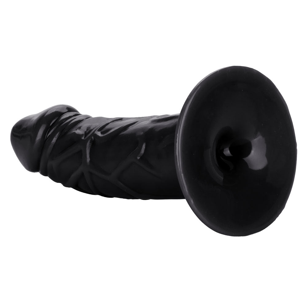 CalExotics Back End Chubby Realistic Dong with Suction Cup Base - Black