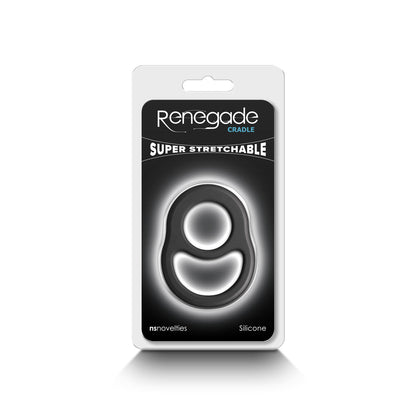 NS Novelties Renegade Cradle Ring – Black – Stretchy Silicone