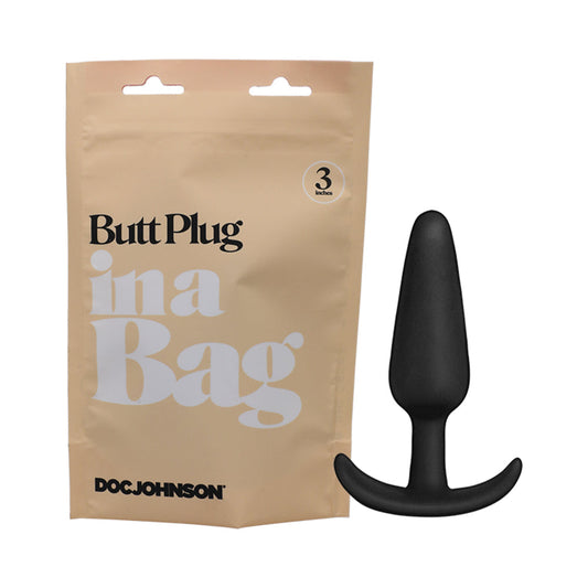 Doc Johnson Butt Plug In A Bag 3 in. Silicone Anal Plug – Black