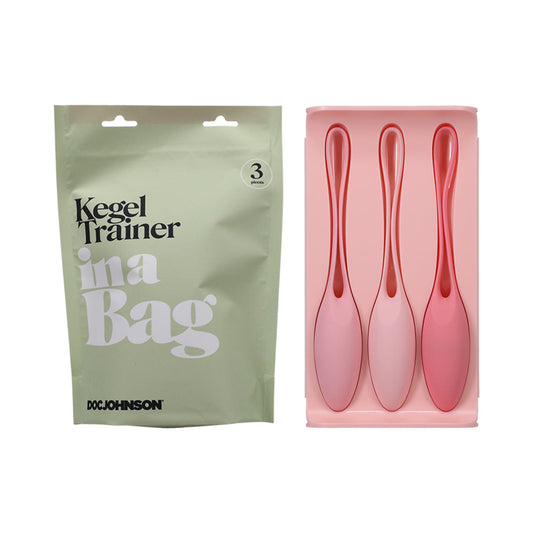 Doc Johnson Kegel Trainer Set – 3-Piece Silicone Weighted Balls – Pink