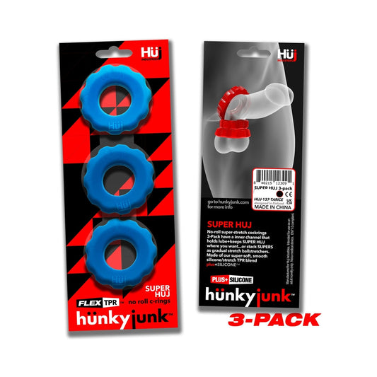 Hünkyjunk SuperHuj 3-Pack Cockrings – Teal