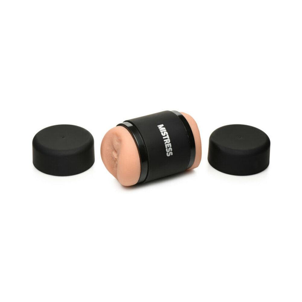 Curve Toys Mistress Double Shot Mini Masturbator – Tan