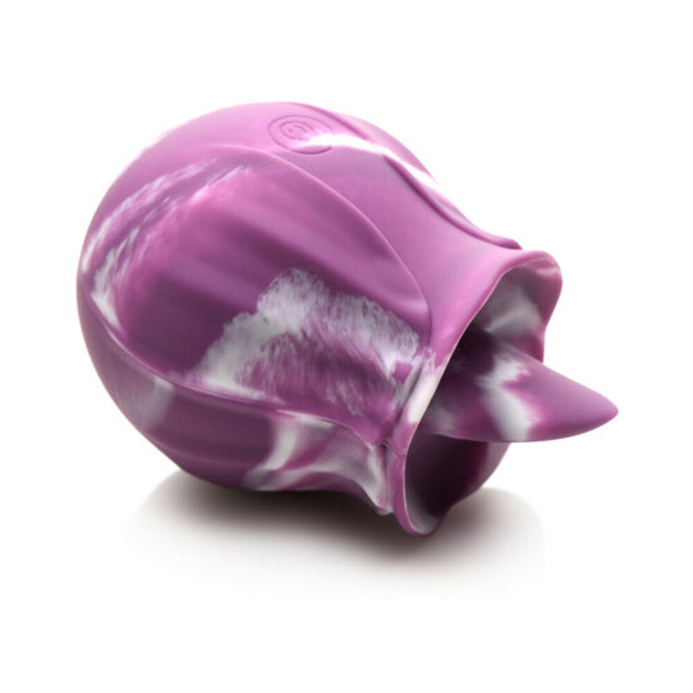 Curve Toys Gossip Cum Into Bloom Rechargeable Licking Vibrator – Purple Twirl