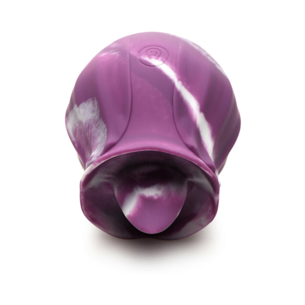 Curve Toys Gossip Cum Into Bloom Rechargeable Licking Vibrator – Purple Twirl