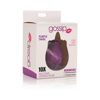 Curve Toys Gossip Cum Into Bloom Rechargeable Licking Vibrator – Purple Twirl