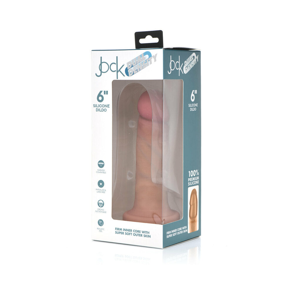 Curve Toys Jock Dual Density Silicone Dildo with Suction Cup – Vanilla