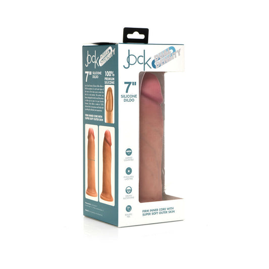 Curve Toys Jock Dual Density 7 in. Silicone Dildo with Suction Cup - Vanilla