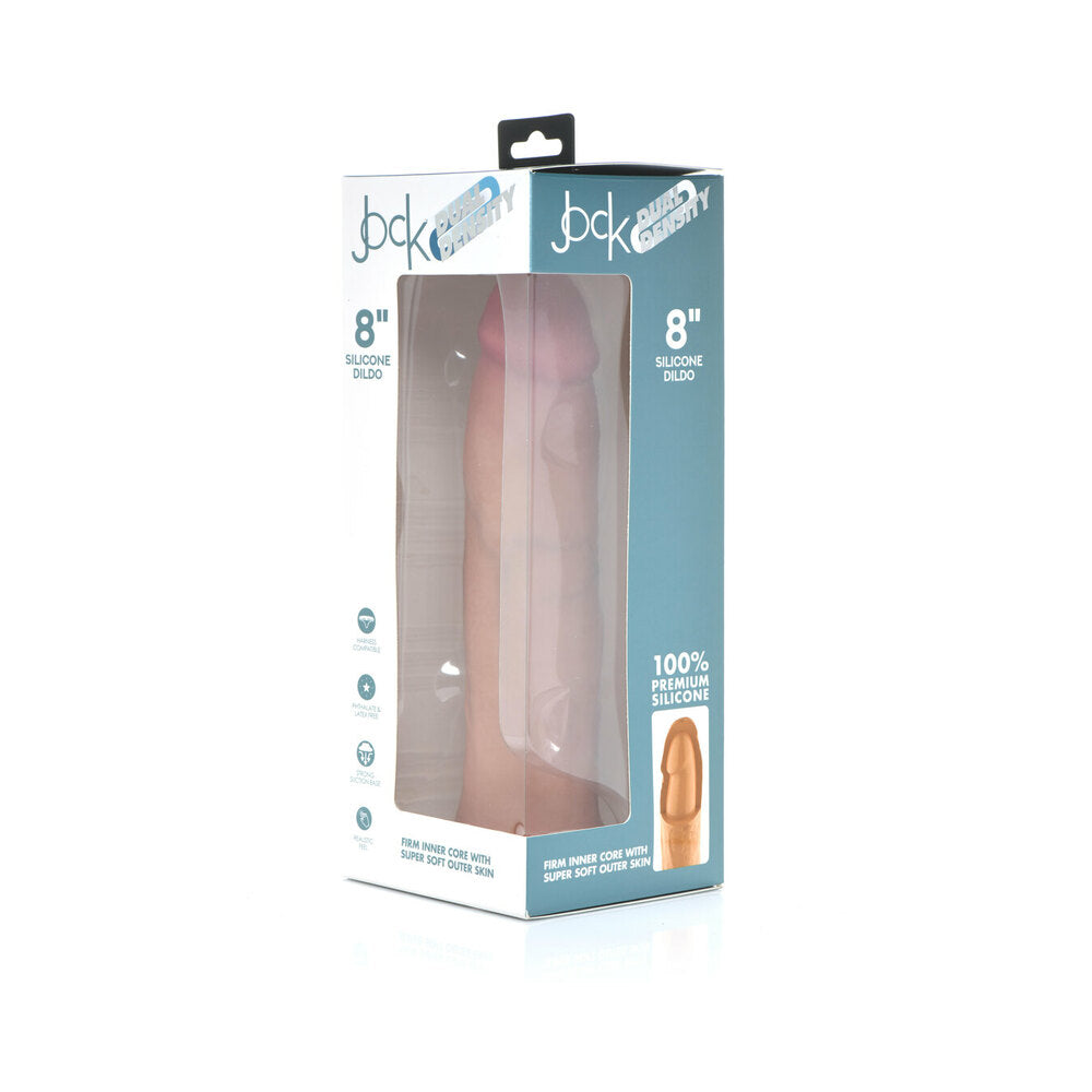 Curve Toys Jock Dual Density Silicone Dildo with Suction Cup – Vanilla/Ivory