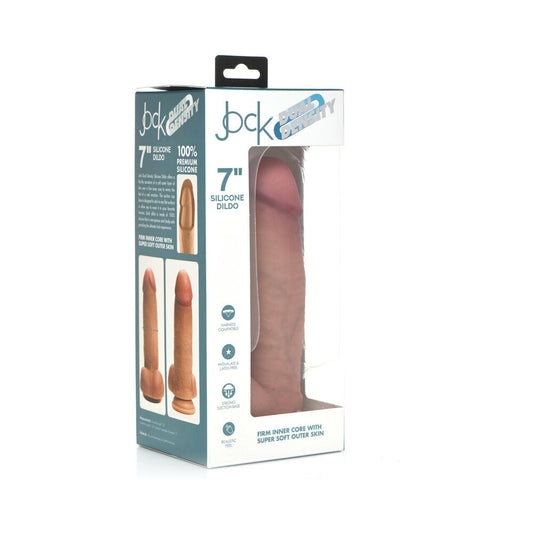Curve Toys Jock Dual Density Silicone Dildo with Suction Cup - Vanilla