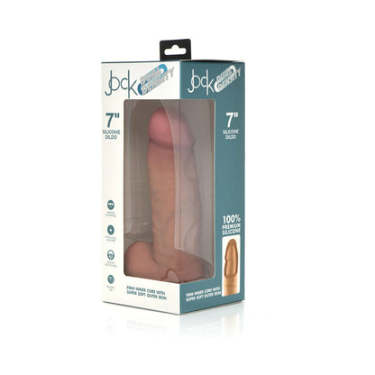 Curve Toys Jock Dual Density Silicone Dildo with Suction Cup - Vanilla