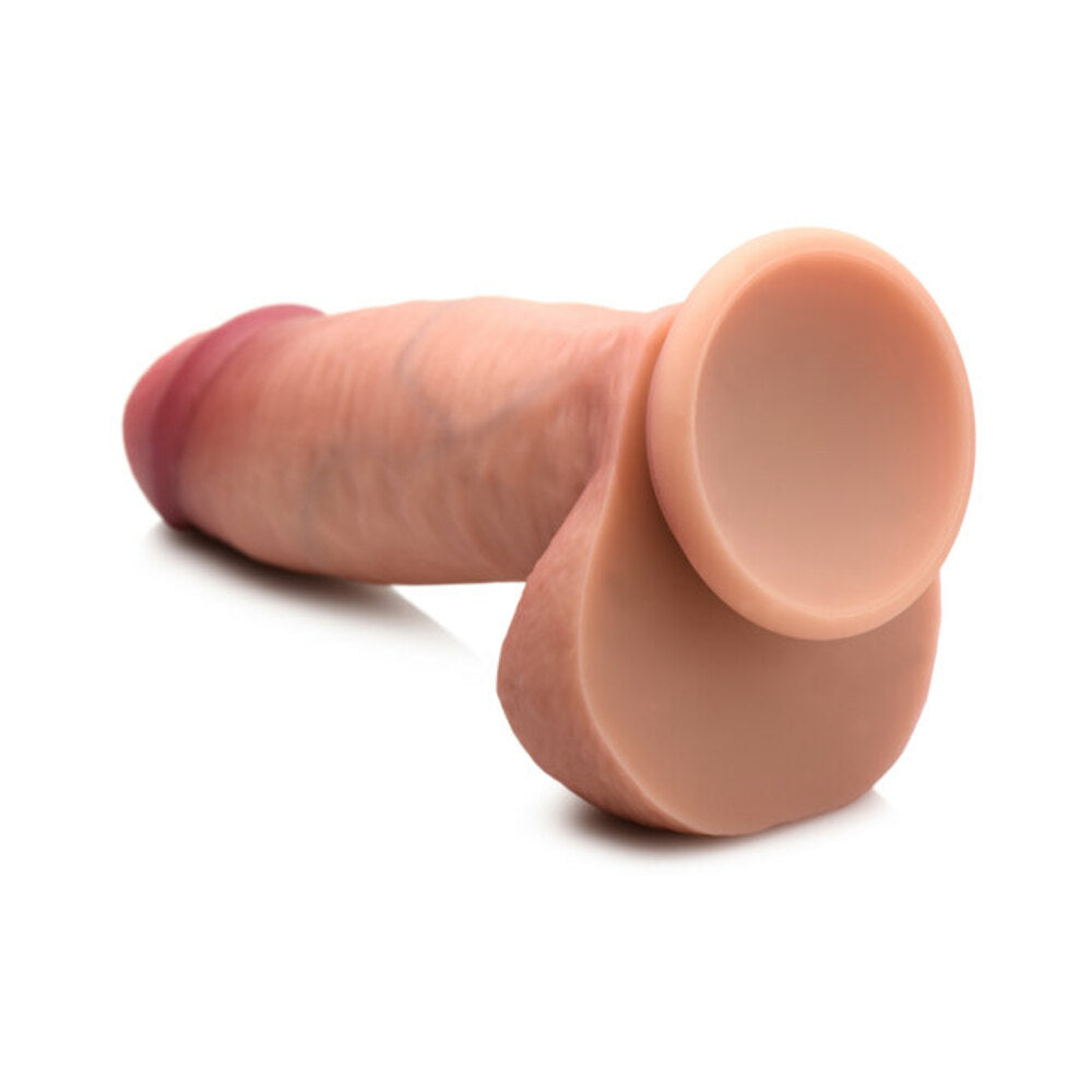 Curve Toys Jock Dual Density Silicone Dildo with Suction Cup - Vanilla