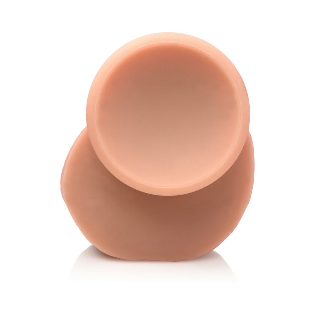 Curve Toys Jock Dual Density Silicone Dildo with Suction Cup - Vanilla