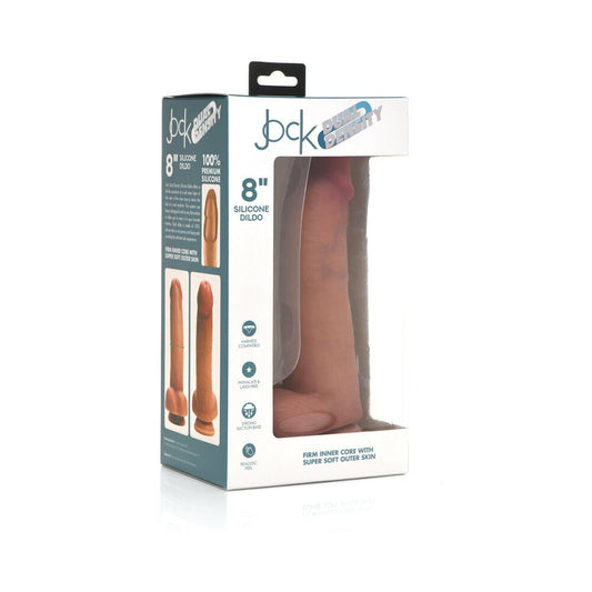 Curve Toys Jock Dual Density Silicone Dildo with Balls & Suction Cup – Vanilla