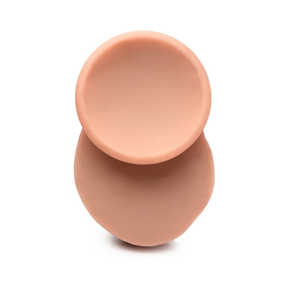 Curve Toys Jock Dual Density 10 in. Silicone Dildo with Suction Cup - Vanilla/Ivory/Beige