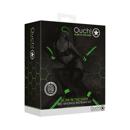 Ouch! Glow in the Dark Bed Bindings Restraint Kit – Neon Green