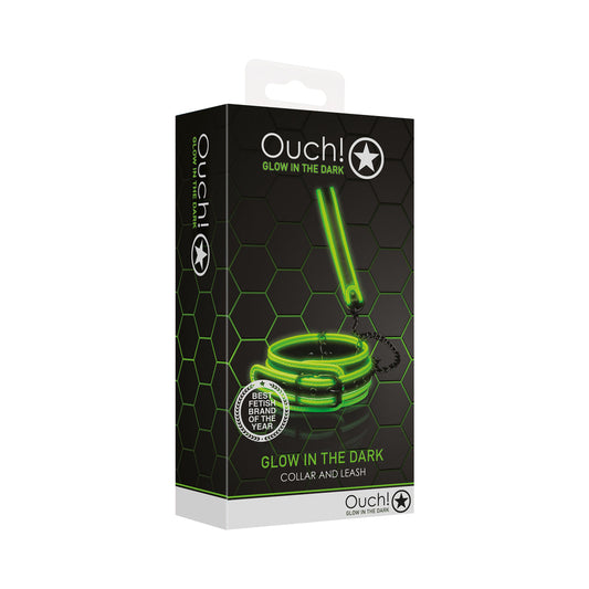 Ouch! Glow in the Dark Collar and Leash Set – Neon Green