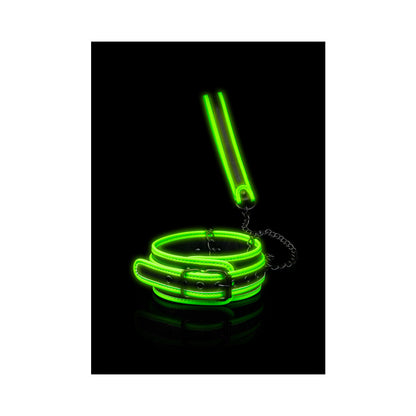 Ouch! Glow in the Dark Collar and Leash Set – Neon Green