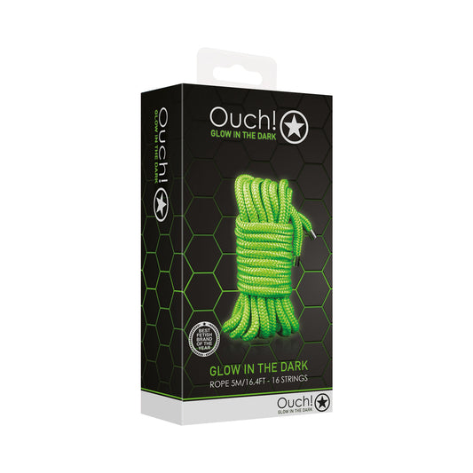 Ouch! Glow in the Dark Rope 5 m Bondage Accessory – Neon Green