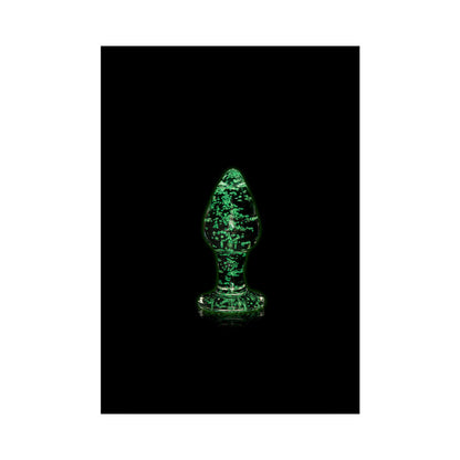 Ouch! Glow in the Dark Glass Anal Plug – Clear/Green – Small