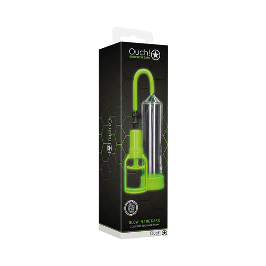 Ouch! Glow in the Dark Comfort Beginner Penis Pump – Neon Green