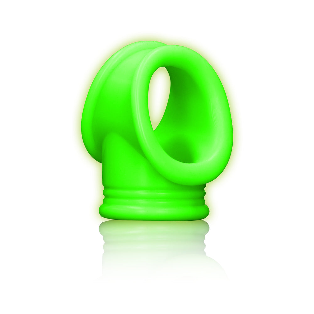 Ouch! Glow in the Dark Cockring & Ball Sling – Neon Green
