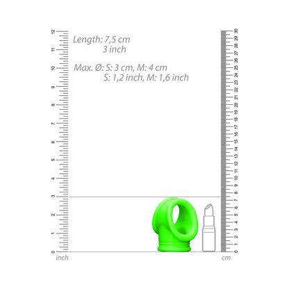 Ouch! Glow in the Dark Cockring & Ball Sling – Neon Green